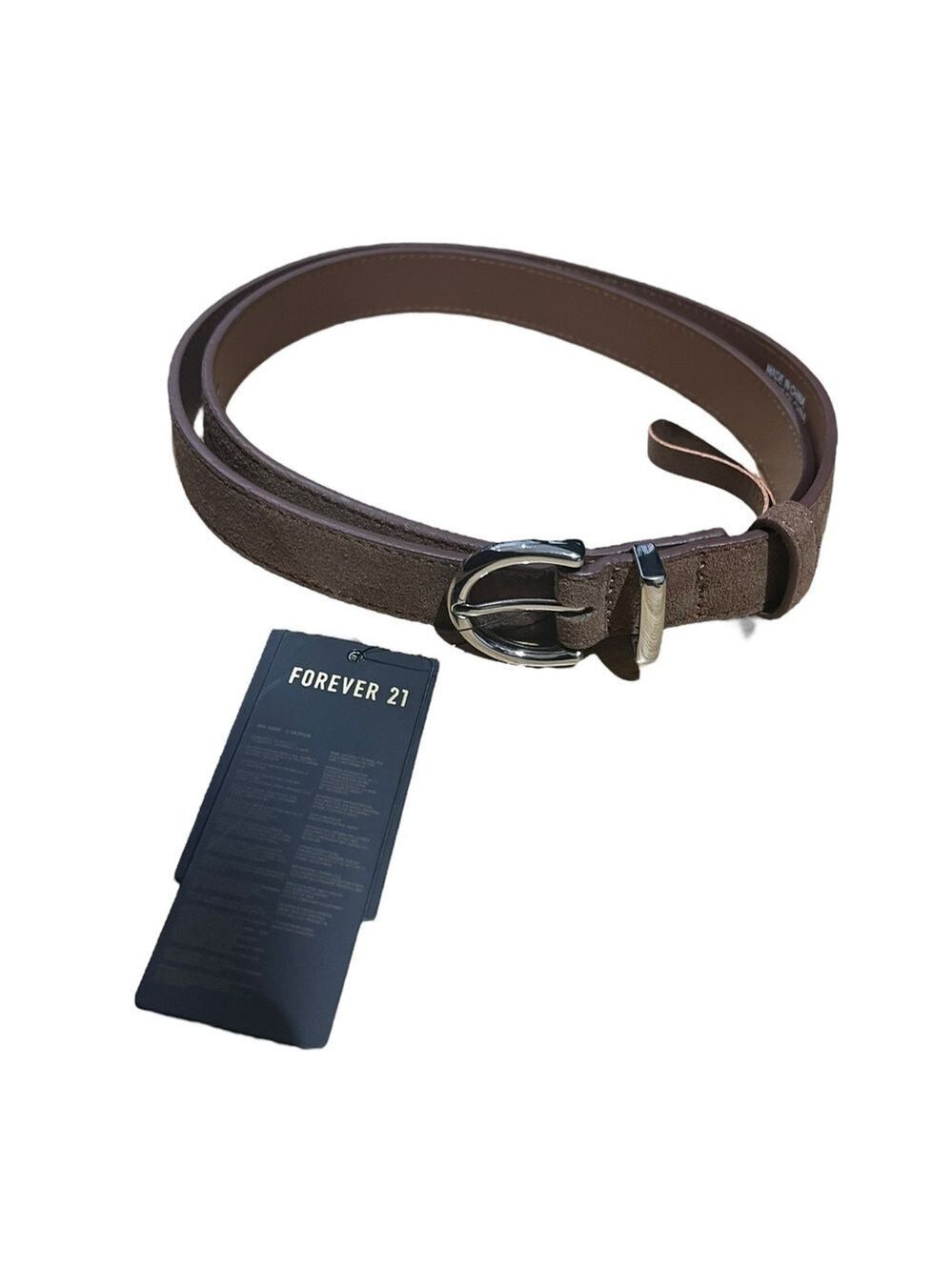 Forever 21 Brown Suede Leather Belt M/L